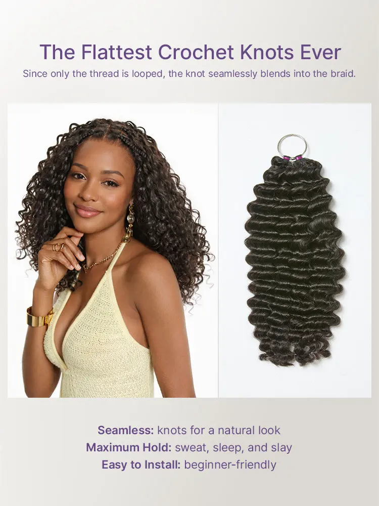 Readitress™ Pre-Separated Feather Crochet Human Hair Extensions Deep Wave / Kinky Straight Protective Style with Free Gifts - US Only-36