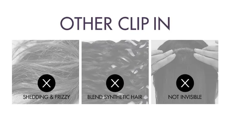 New Customers Only | Messy Burmese Curly Invisible Edge Seamless Clip in Extensions Human Hair with Free Gift-13