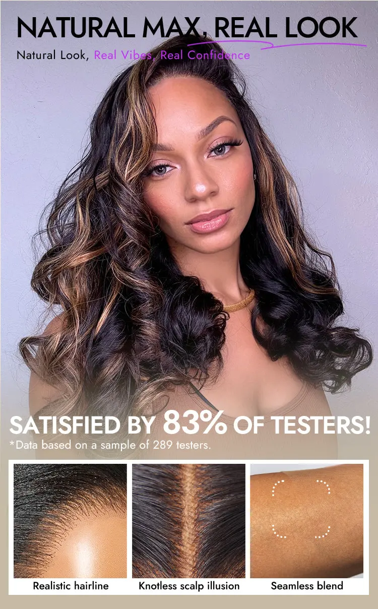 PreMax Blonde Mix Black Loose Wave Glueless 5x5 HD Lace Closure Wig Large & Small Cap-16