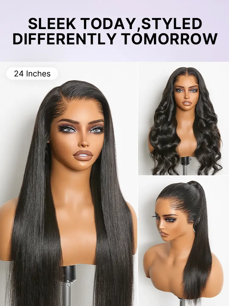 Lagos Hairline Over-Plucked M-Shaped Hairline Natural Looking Silky Straight Human Hair 13×4 Lace Frontal Wig Pre-Cut Lace-41