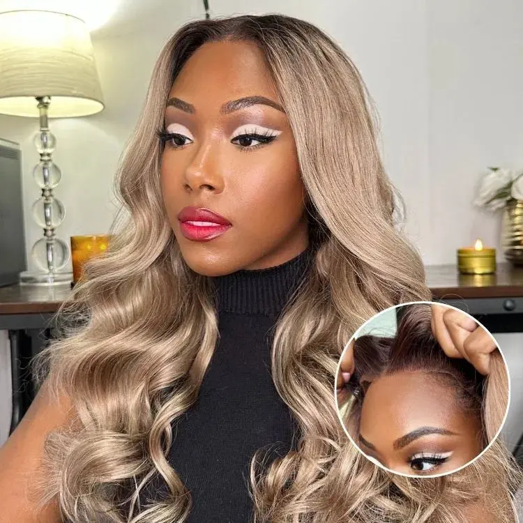 VIP DAY ONLY - Ash Blonde Loose Body Wave 5x5 Closure Pre-Cut Lace Glueless Wig Breathable Cap-01