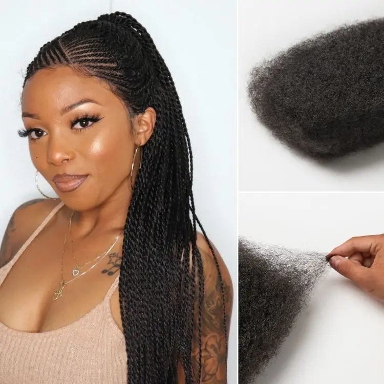 Readitress™ Afro Kinky Bulk Human Hair by for dreadlocks, twists, braids, and loc repair. Natural black texture.