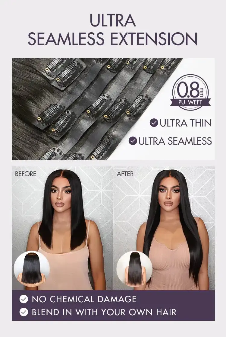 clip in hair extension is seamless