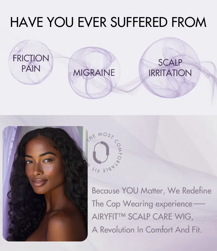 AirFit™ Scalp Care Wigs - Deep Parting Water Wave Human Hair Wig Glueless 11x6 Frontal HD Lace Curly Wig-12