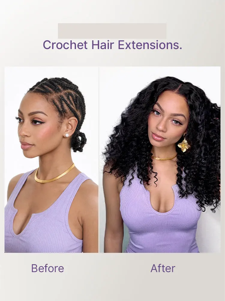 Readitress™ Pre-Separated Feather Crochet Human Hair Extensions Deep Wave / Kinky Straight Protective Style with Free Gifts - US Only-41