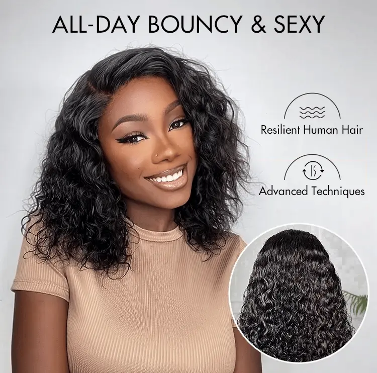 Wet and Wavy 5x5 Closure Pre-Cut Lace Water Wave Wig Glueless Side Part Human Hair Wig-27