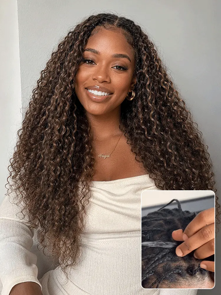 Miracle Knots Colored Crochet Hair Wet and Wavy Highlights | Mix Brown for for Boho Braids | Crochet Weaves | Fulani Braids | Twists Pre-Separated Lightweight Full & Soft Pre-Looped Human Hair Extensions Protective Style-19