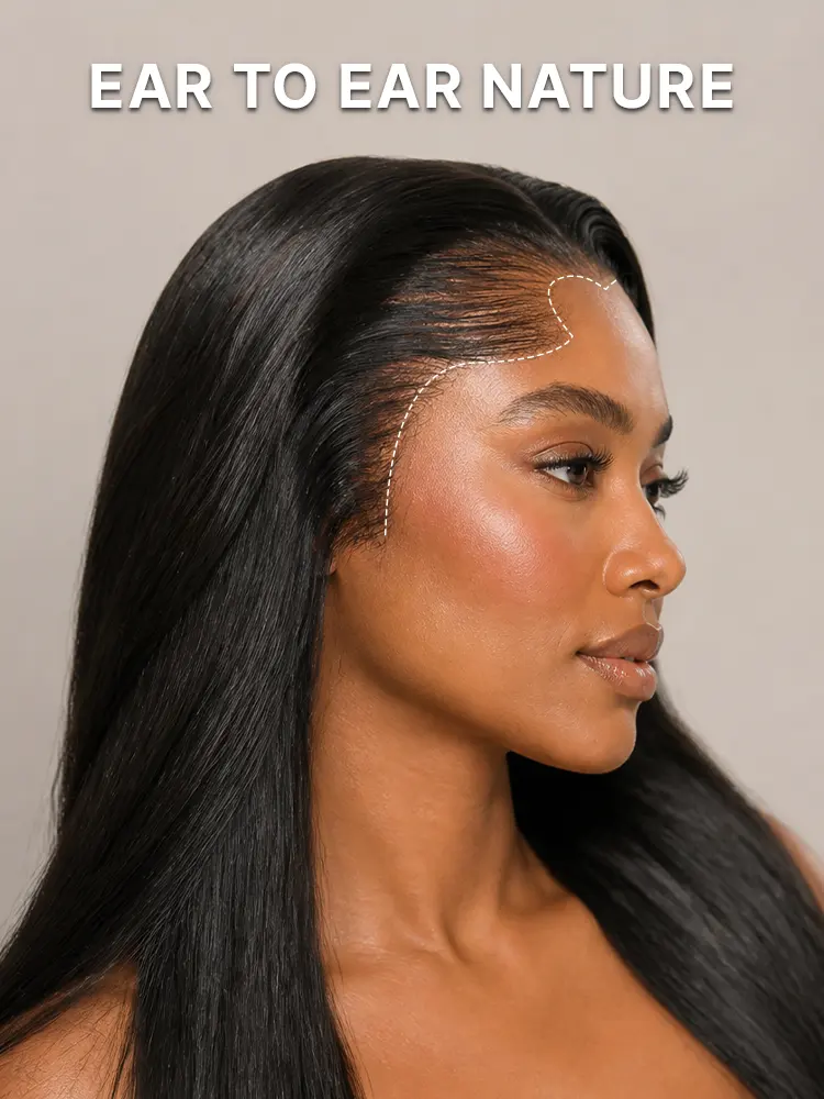 Lagos Hairline Over-Plucked M-Shaped Hairline Natural Looking Silky Straight Human Hair 13×4 Lace Frontal Wig Pre-Cut Lace-38