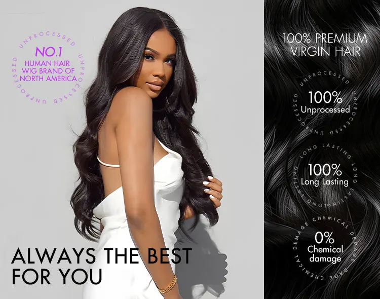 New Customers Only | PreMax Wigs - Honey Blonde Highlight / Natural Black / Ombre Blonde Bouncy Body Wave Glueless 13x4 Frontal Lace Human Hair Wig-19