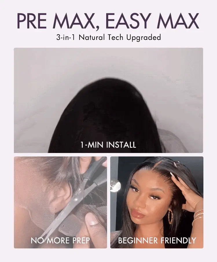 Special Offer | PreMax Wigs | Super Natural Hairline Silky Straight Glueless 13x4 Frontal Lace Wig Human Hair Pre-Cut Lace-17