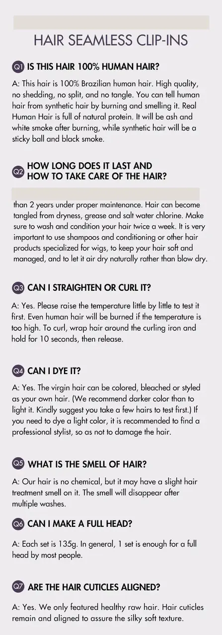 FQA about clip in hair extension