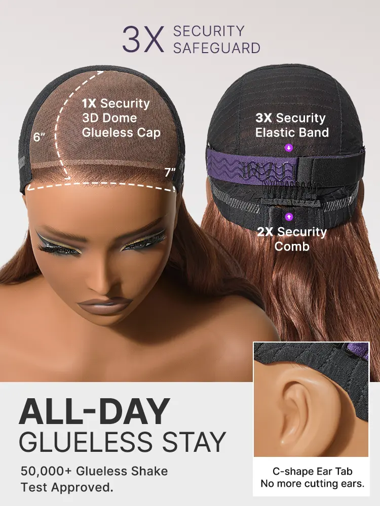 All-Day Comfort Wig 180% Density Chocolate Brown Loose Wave PartingMax Glueless 7x6 Closure HD Lace Wig Pre-Cut Lace