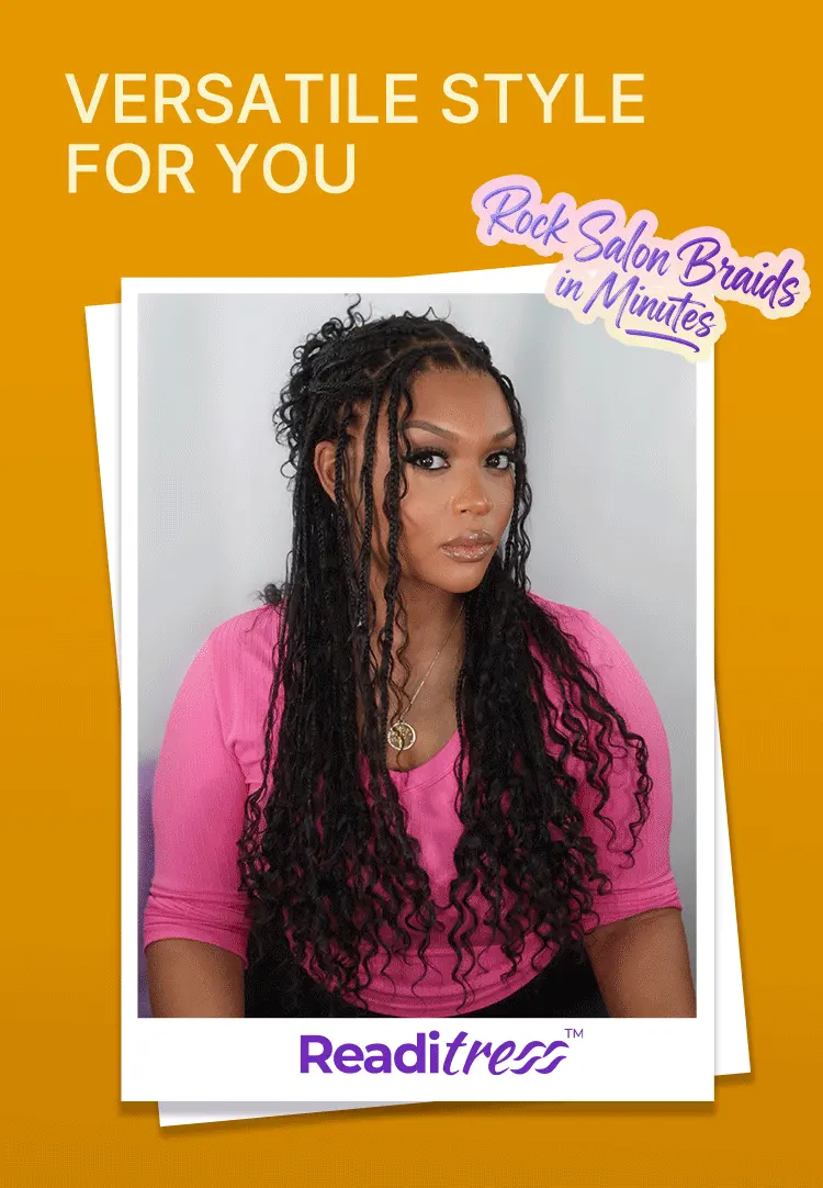 New Customers Only | HD Full Lace Knotless Boho Curls Braided Bob Wig Flexi Fit Invisi Drawstring Cap-14