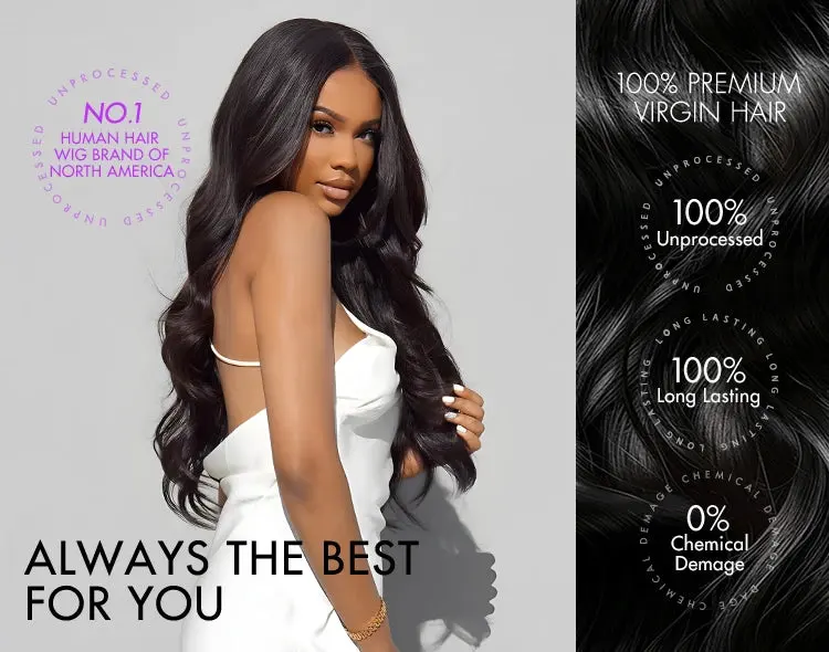 Premium Human Hair Used in Honey Blonde Highlight / Black Loose Body Wave Glueless 13x4 Lace Front Wig