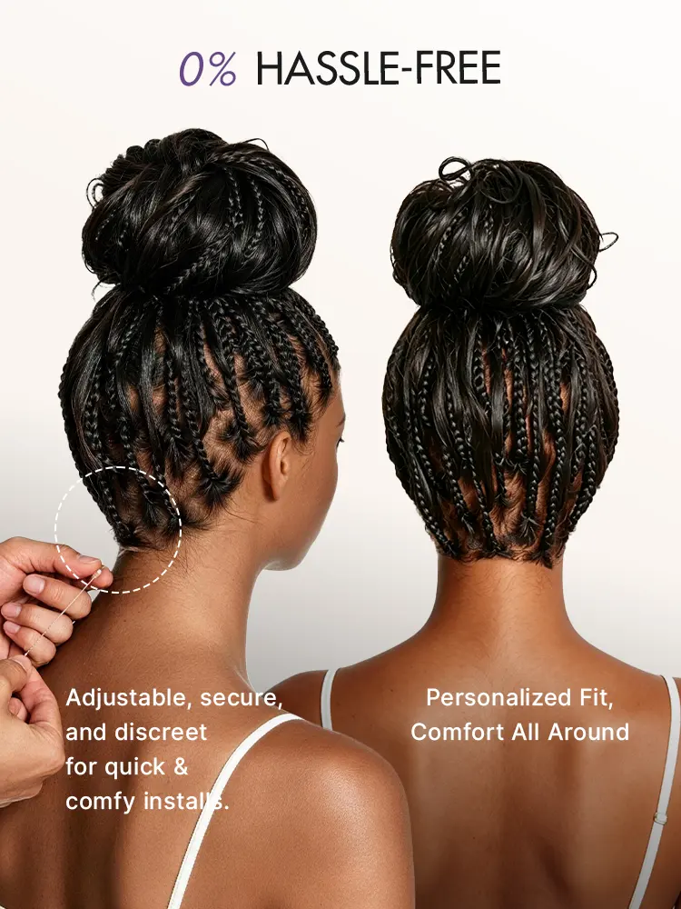 OwnScalp™ French Curl Knotless Boho Braids HD Full Lace Long Wig Flexi Fit Invisi Drawstring Cap - US Only-72