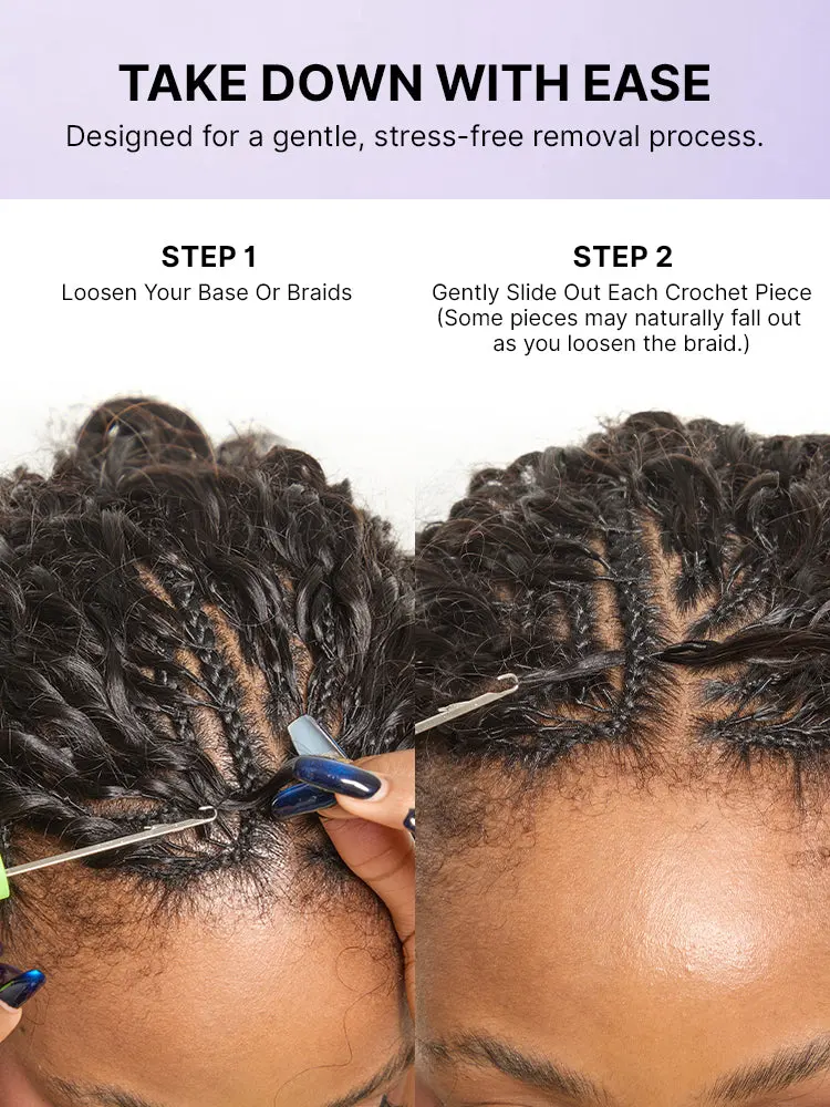 Miracle Knots Crochet Hair Kinky Straight for Boho Braids | Crochet Weaves | Fulani Braids | Twists Pre-Separated Lightweight Full & Soft Pre-Looped Human Hair Extensions Protective Style-48