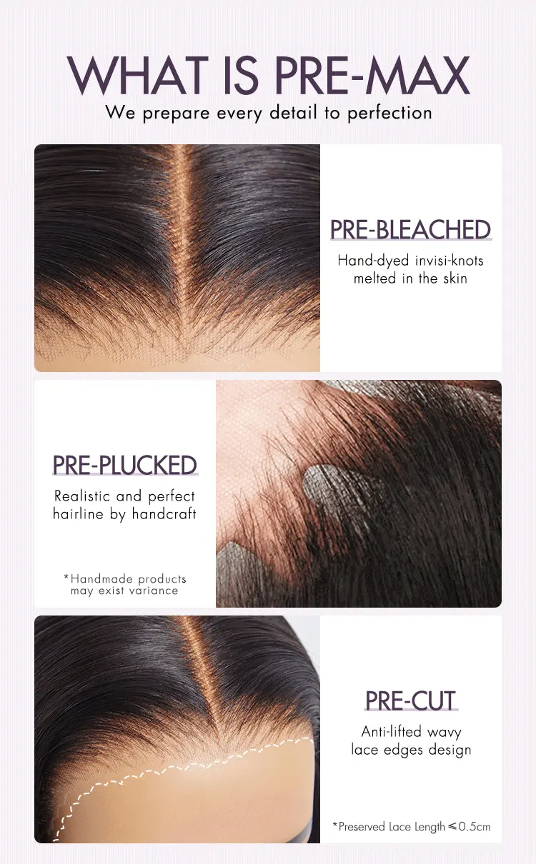 Special Offer | PreMax Wigs | Super Natural Hairline Silky Straight Glueless 13x4 Frontal Lace Wig Human Hair Pre-Cut Lace-15