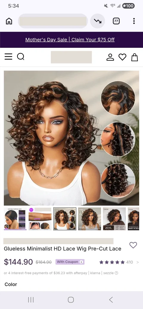 Customer hair photo for this style or product family