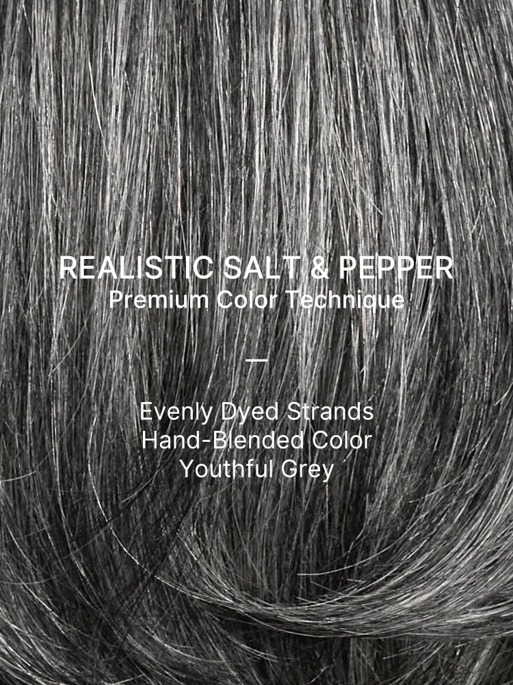 New Customers Only | Salt & Pepper 100% Human Hair Layered Bob Wig Glueless Minimalist Lace Grey Wig Pre-Cut Lace-12