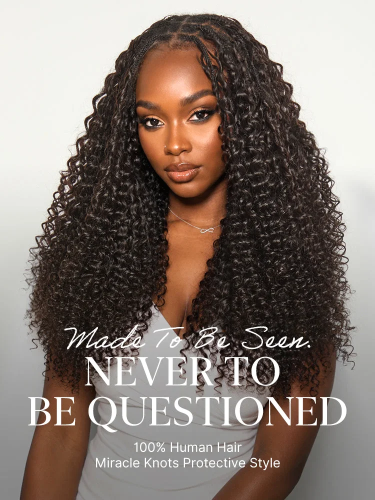 Miracle Knots Crochet Hair Burmese Curly | Wet and Wavy Water Wave | Kinky Straight for Boho Braids | Crochet Weaves | Fulani Braids | Twists Pre-Separated Lightweight Full & Soft Pre-Looped Human Hair Extensions Protective Style-82