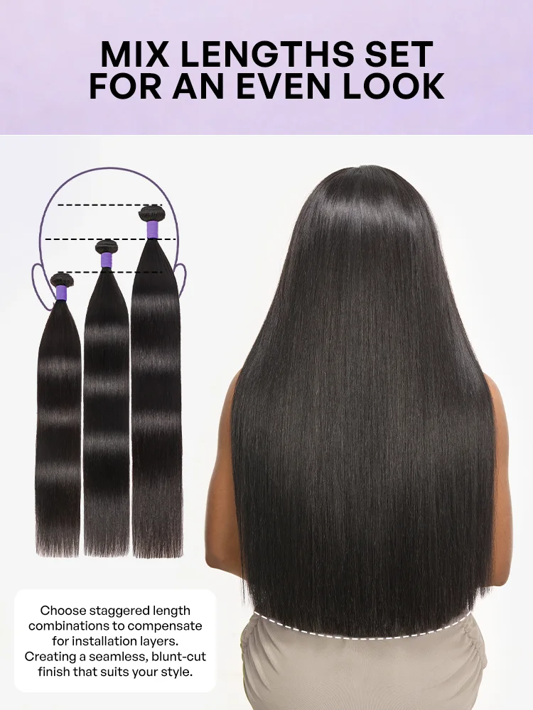 3pcs Body Wave / Water Wave / Deep Wave / Yaki Straight / Silky Straight 100% Virgin Human Hair Bundles-63