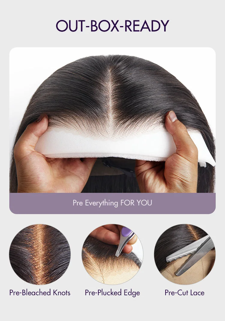 PreMax Wigs - Nature Max Yaki / Silky Bob Ear-to-Ear Glueless 13x6 Frontal HD Lace Short Bob Wig-29