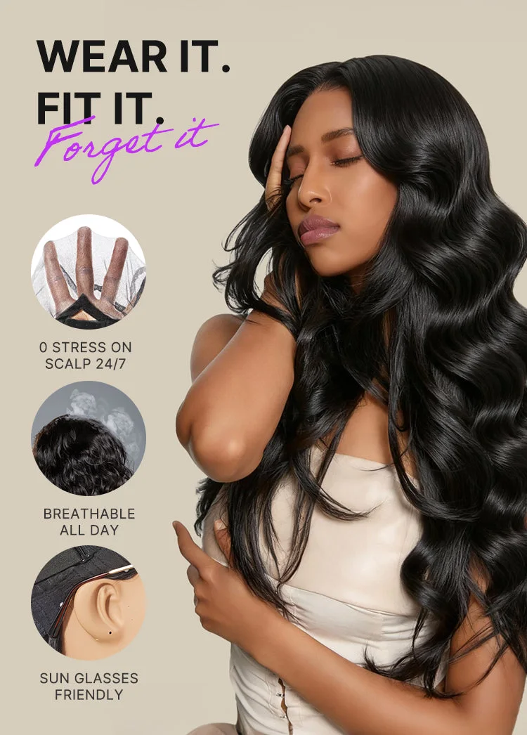 MyOwn-Fit PartingMax Glueless Personalized Comfort Wig 250% Density Bone Straight with Baby Hair 7x6 Closure HD Lace Wig Pre Cut & Plucked & Bleached Ready to Go-19