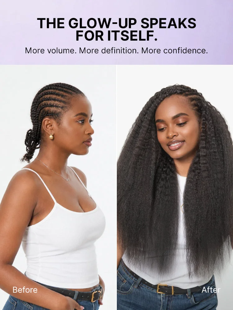 Miracle Knots Crochet Hair Kinky Straight for Boho Braids | Crochet Weaves | Fulani Braids | Twists Pre-Separated Lightweight Full & Soft Pre-Looped Human Hair Extensions Protective Style-46