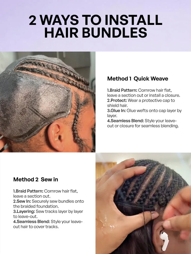 3pcs Body Wave / Water Wave / Deep Wave / Yaki Straight / Silky Straight 100% Virgin Human Hair Bundles-60