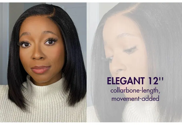 Layered Cut Yaki Straight Left C Part Glueless Minimalist HD Lace Bob Wig Ready to Go-15