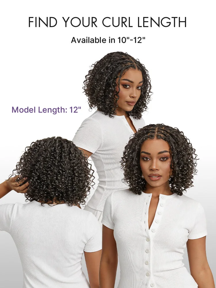 Readitress™ Boho Braids Deep Curly Glueless 5x5 Closure Lace with Braided Top Human Hair Wig Pre-Cut Lace-107