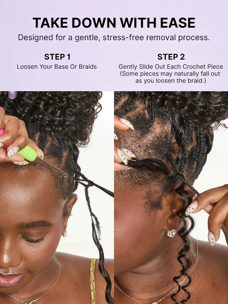Miracle Knots Crochet Hair Kinky Straight for Boho Braids | Crochet Weaves | Fulani Braids | Twists Pre-Separated Lightweight Full & Soft Pre-Looped Human Hair Extensions Protective Style-50