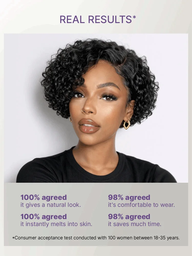New Customers Only | Water Wave Pixie Cut Water Wave Glueless Minimalist HD Lace Short Curly Wig-16