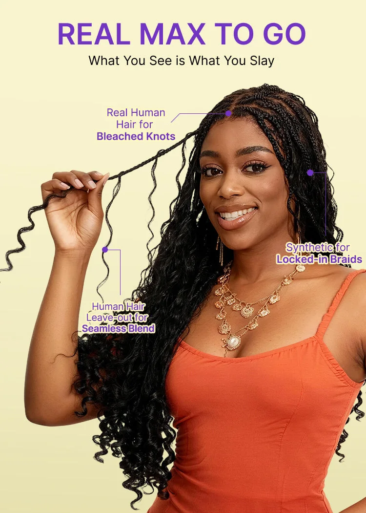 New Customers Only | HD Full Lace Knotless Boho Curls Braided Bob Wig Flexi Fit Invisi Drawstring Cap-11
