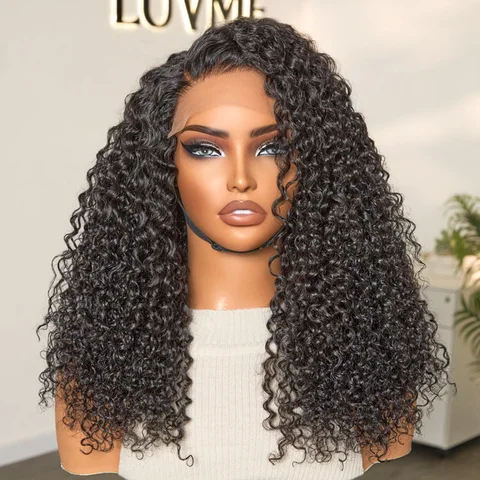 water wave glueless 5x5 lace closure wig with pre-cut lace, wet and wavy human hair style on mannequin head