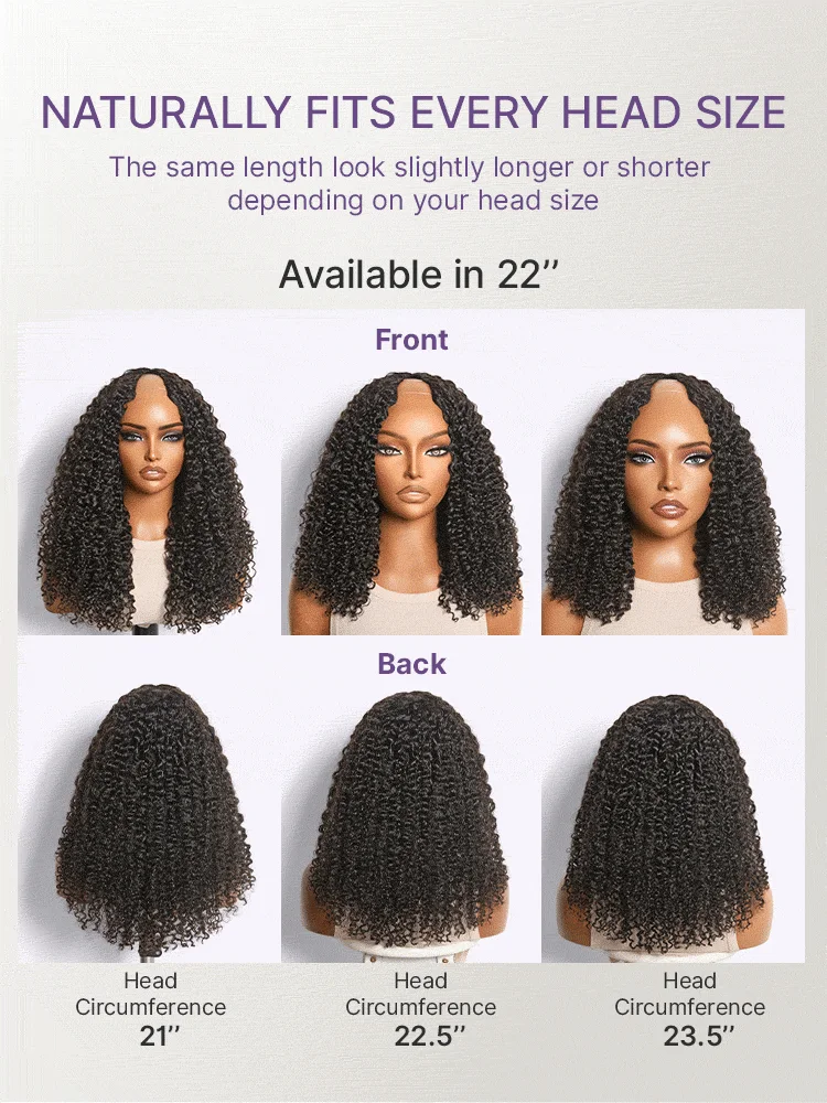 True Scalp Burmese Curly V Part Glueless Human Hair Wig Flexi-Fit Drawstring-21