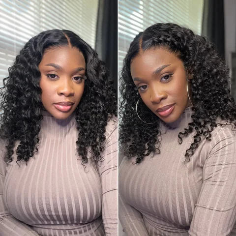 PreMax 2.0 deep wave ear-to-ear glueless 13x6 frontal wig with long curly HD lace, natural style and full coverage