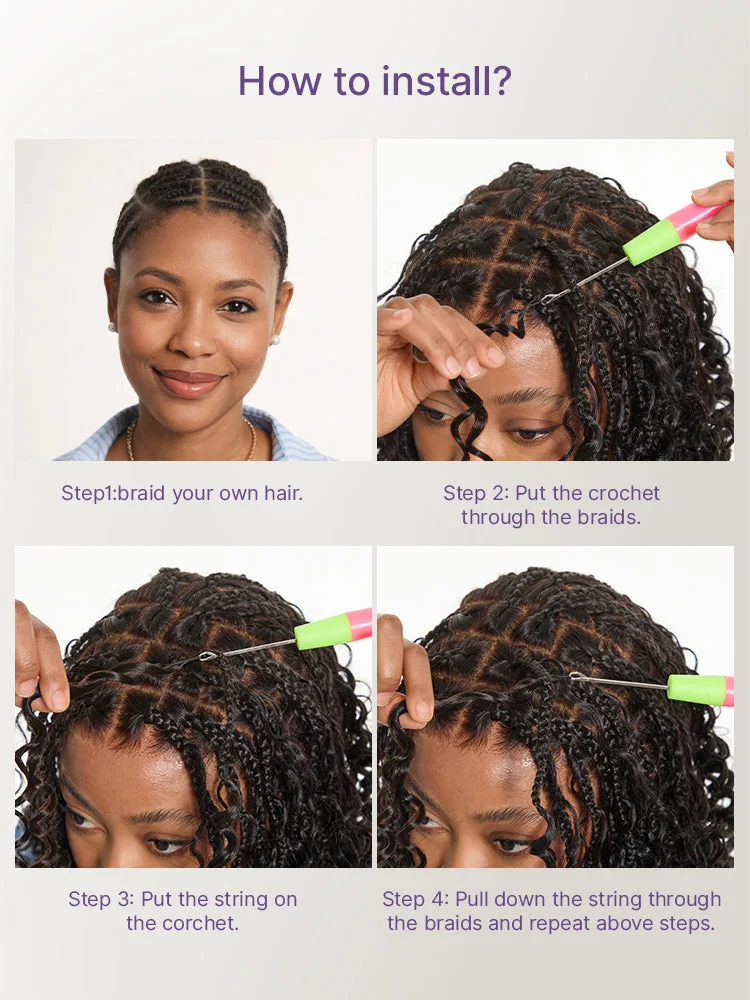Readitress™ Pre-Separated Feather Crochet Human Hair Extensions Deep Wave / Kinky Straight Protective Style with Free Gifts - US Only-39