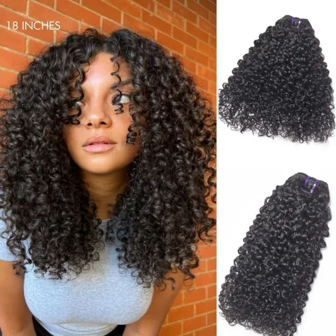messy Burmese curly bundles made from 100% Remy human hair, displayed in a 1 or 3-piece bundle set.