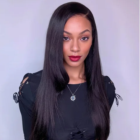 VIP ONLY | 180% Density Butterfly Cut Layered Light Yaki Straight Glueless 7x6 Closure HD Lace Human Hair Wig Pre-Cut Lace-01