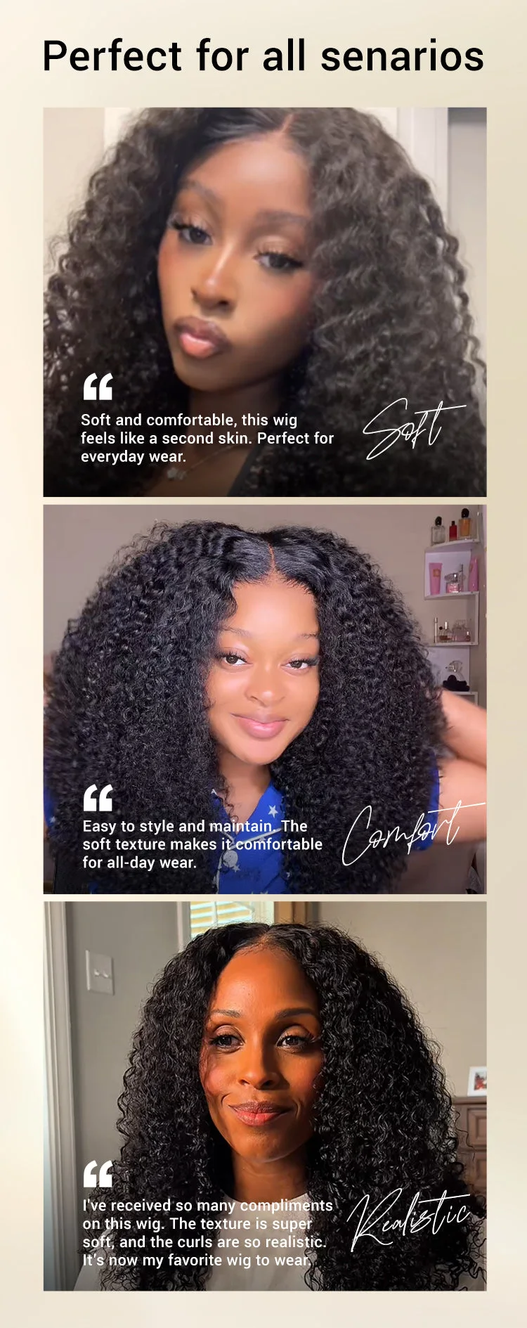 New Customers Only | Beginner Friendly 220% Density Glueless 5x5 Closure Pre-Cut Lace Afro Curly Wig Flexi-Fit Drawstring Cap-17