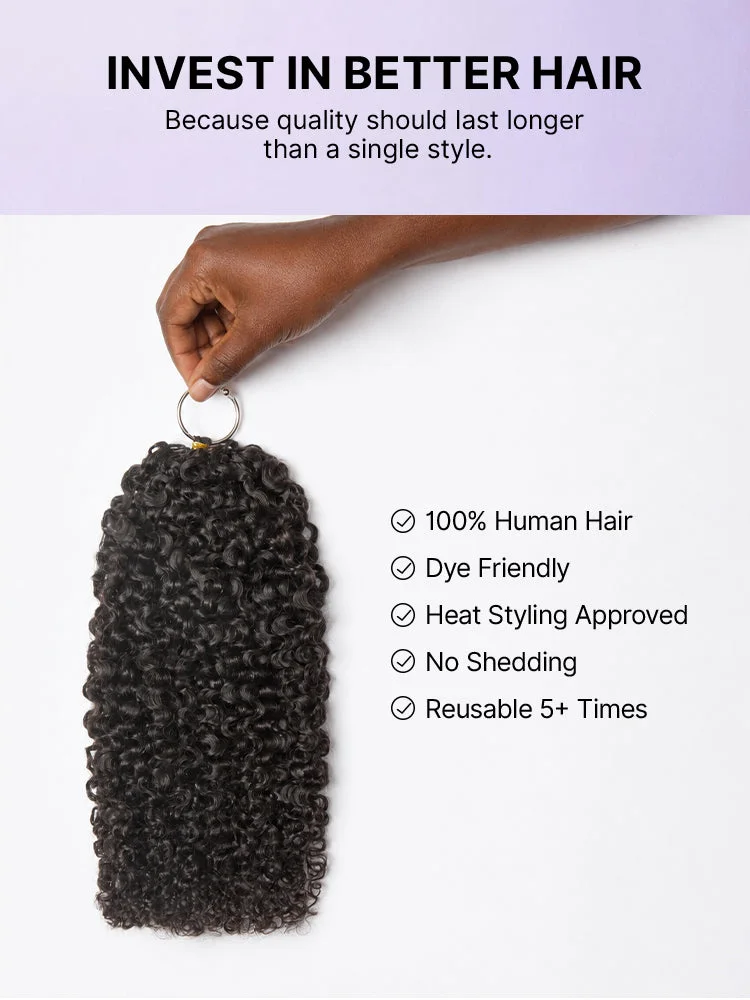 Miracle Knots Crochet Hair Messy Curly for Boho Braids | Crochet Weaves | Fulani Braids | Twists Pre-Separated Lightweight Full & Soft Pre-Looped Human Hair Extensions Protective Style-34