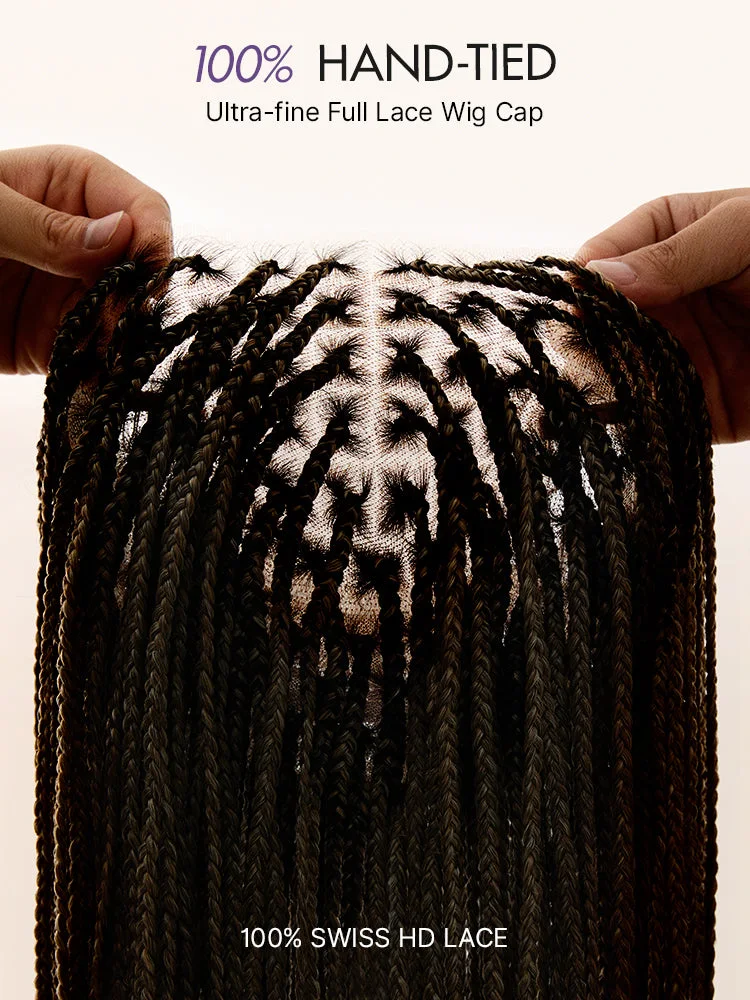 OwnScalp™ 613 Blonde Salon-Like Braids with a Real Scalp Look Full HD Lace Knotless Box Braided Wig Drawstring Cap - US Only-17
