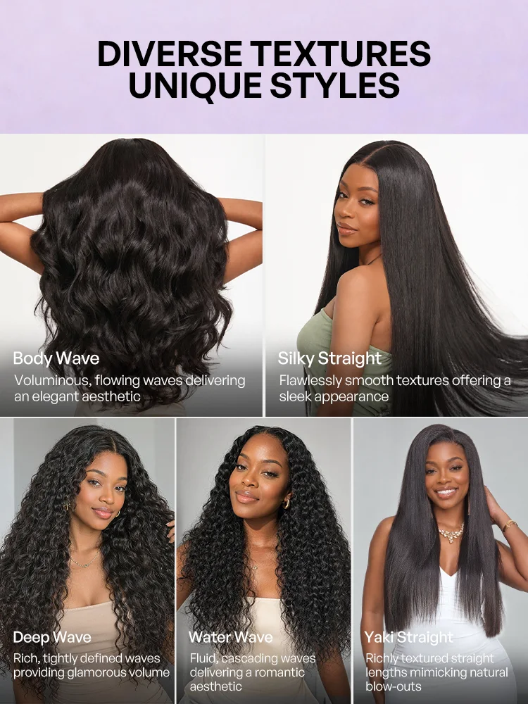 3pcs Body Wave / Water Wave / Deep Wave / Yaki Straight / Silky Straight 100% Virgin Human Hair Bundles-65