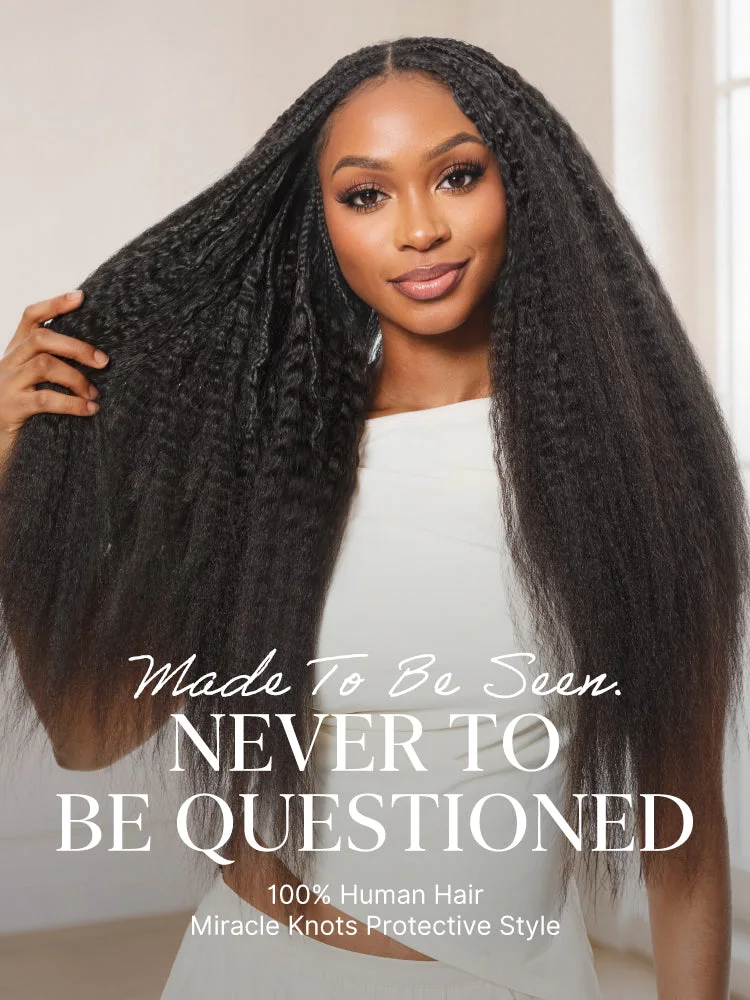 Miracle Knots Crochet Hair Kinky Straight for Boho Braids | Crochet Weaves | Fulani Braids | Twists Pre-Separated Lightweight Full & Soft Pre-Looped Human Hair Extensions Protective Style-45