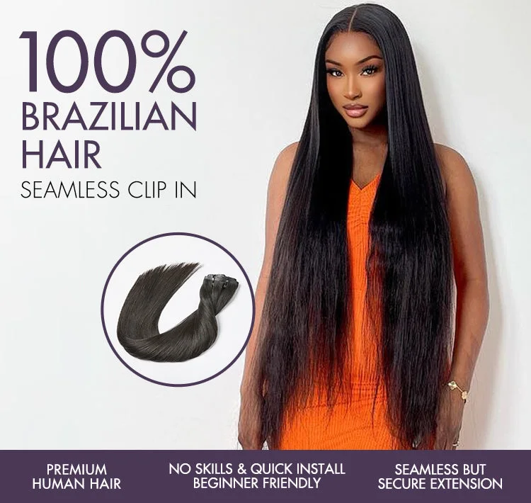 Seamless Brown Highlights Kinky Curly Clip in Hair Extensions 135g 9pcs / 7pcs with Free Gift-06