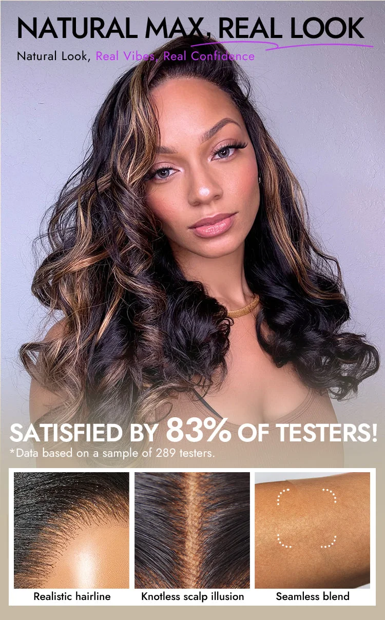PreMax Blonde Mix Black Loose Wave Glueless 5x5 HD Lace Closure Wig Large & Small Cap-16