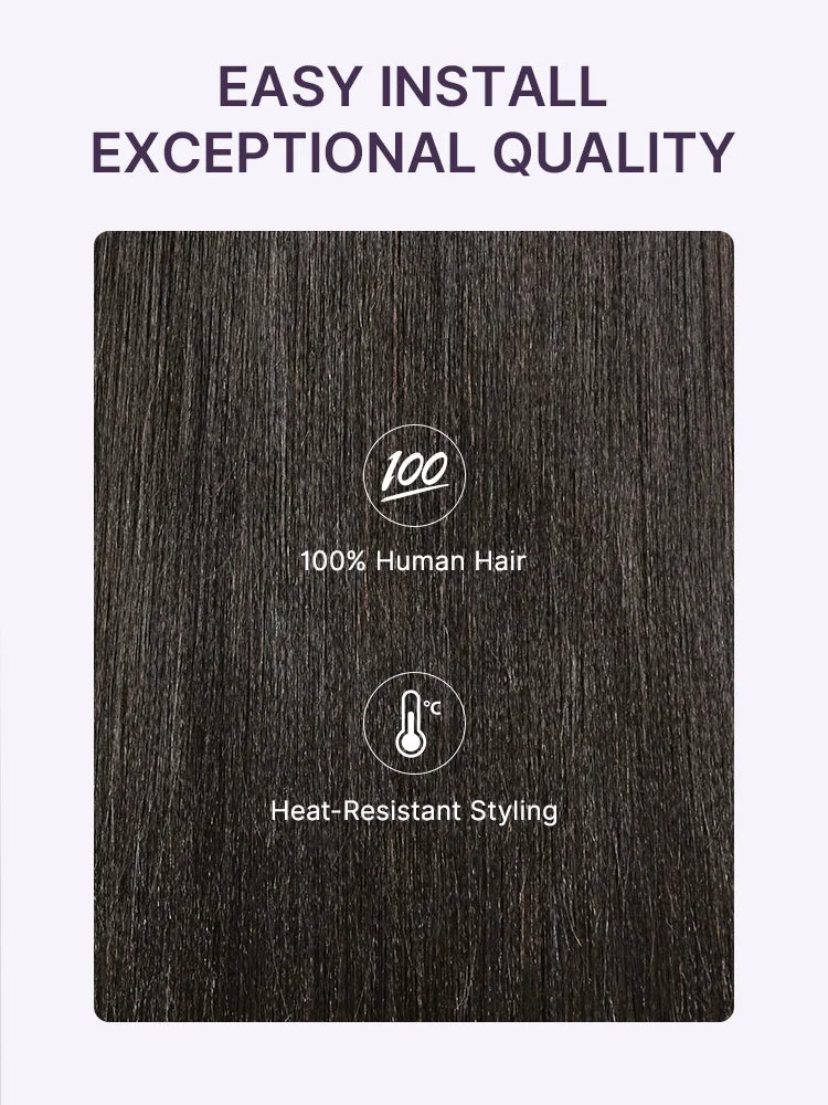 True Scalp Yaki Straight V Part Glueless Human Hair Wig Flexi-Fit Drawstring-19