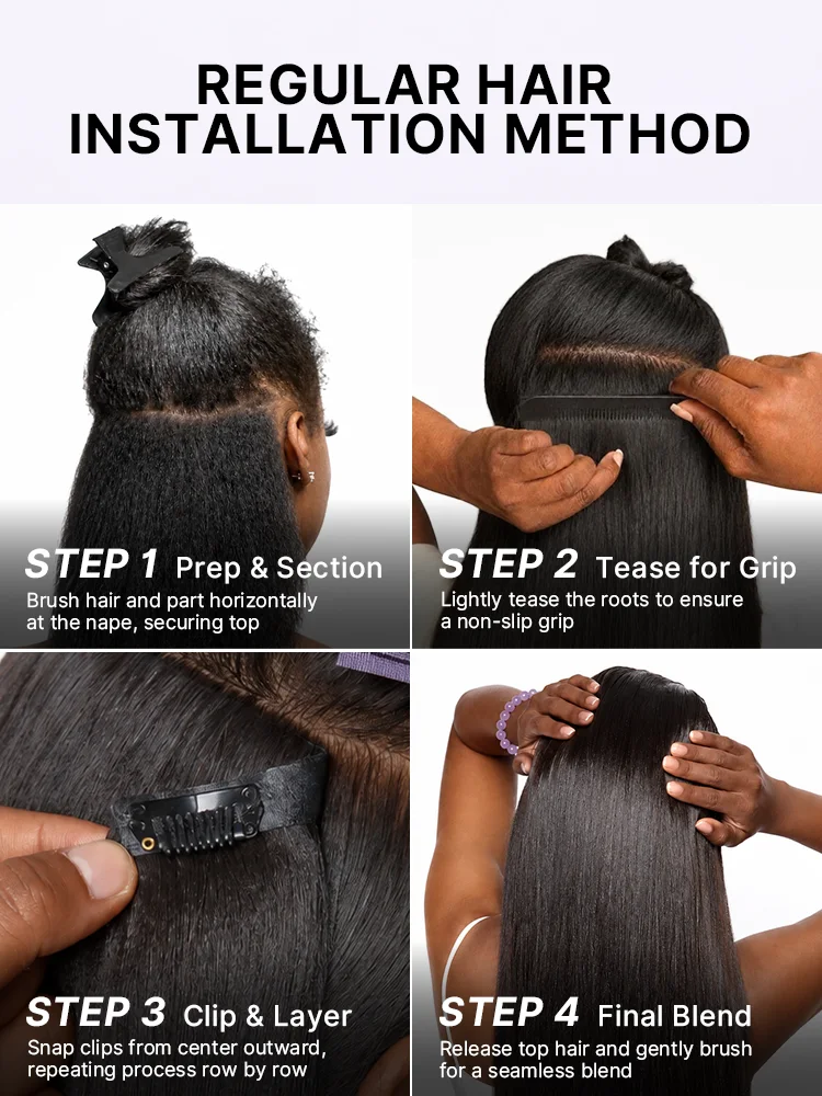 Yaki Straight 0.59mm Zero Trace Invisible Clip in Hair Extensions 100g 7pcs / 6pcs Seamless Blend & Lightweight for Daily Styling-33