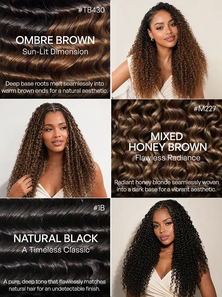 Miracle Knots Colored Crochet Hair Wet and Wavy Highlights | Mix Brown for for Boho Braids | Crochet Weaves | Fulani Braids | Twists Pre-Separated Lightweight Full & Soft Pre-Looped Human Hair Extensions Protective Style-23